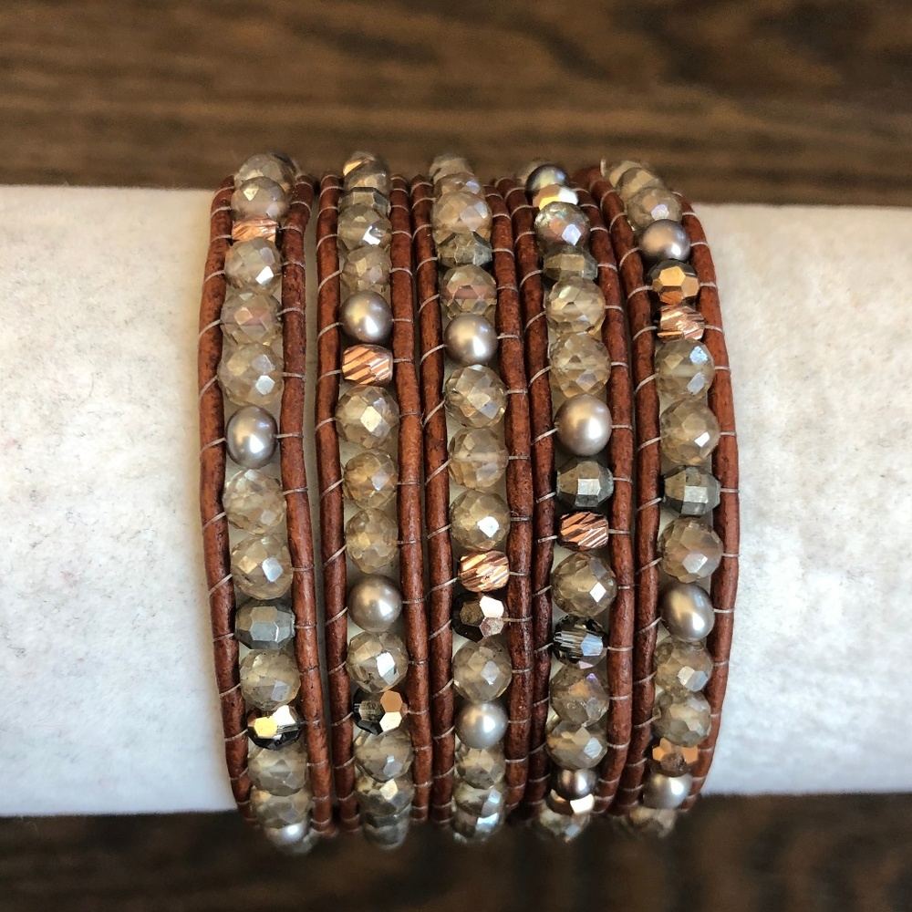 New Auth Chan Luu Quartz Mix Five Wrap Bracelet on